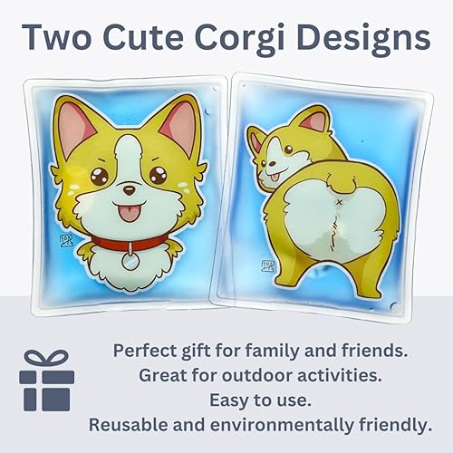 Miniatura 5 de Calentadores de manos de gel - 10a - Calentador de bolsillo reutilizable, arte corgicalor instantáneo