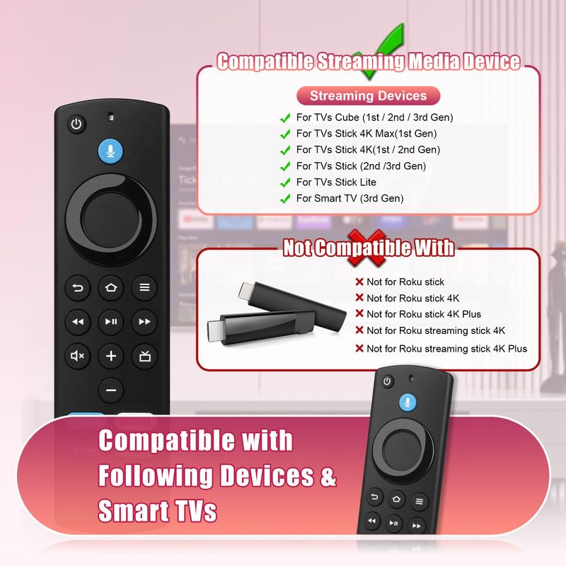 Image of Remote Fire Replacement Voice Control Compatible with All FireSeries, for Fire TV Stick 4K /Lite /4K Max /HD, for Firestick Cube(3rd /2nd Gen), for Insignia,Pioneer Fire Smart TV