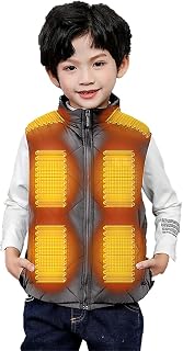 Unisex Kids Heated Vest USB 13 Zones Electric Warm Gilet Outdoor Windproof Waistcoat for Boys Girls
