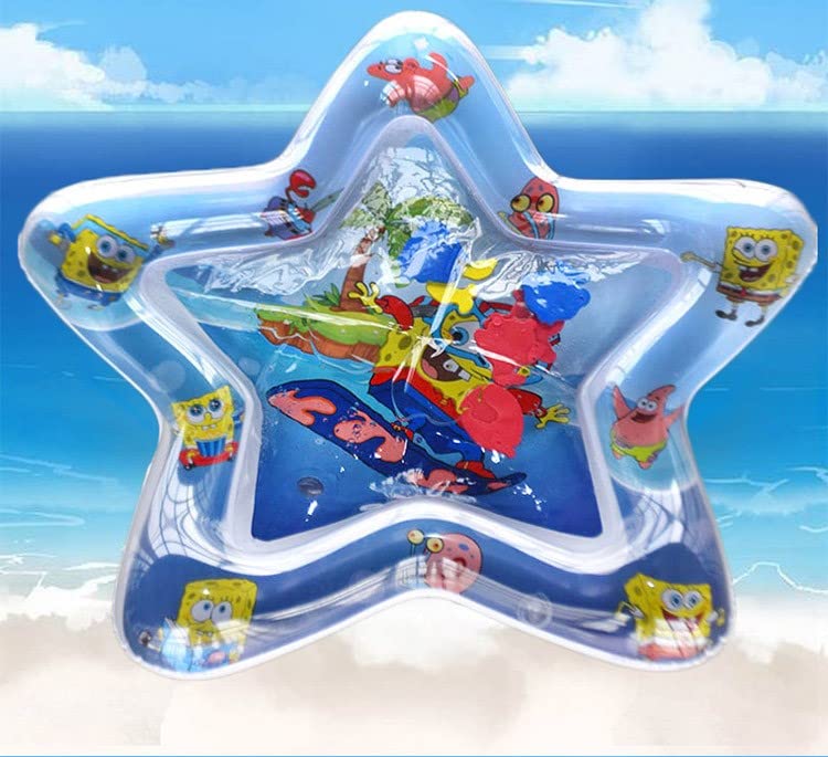 MYZON Double Sided Inflatable Crawling Floor Baby Play Mat Carpet mats for Kids Baby Babies Large Size Toys Fun Activity Indoor 3 6 9 12 Months Gifts Boys Girls Waterproof Playmat (Blue Star)