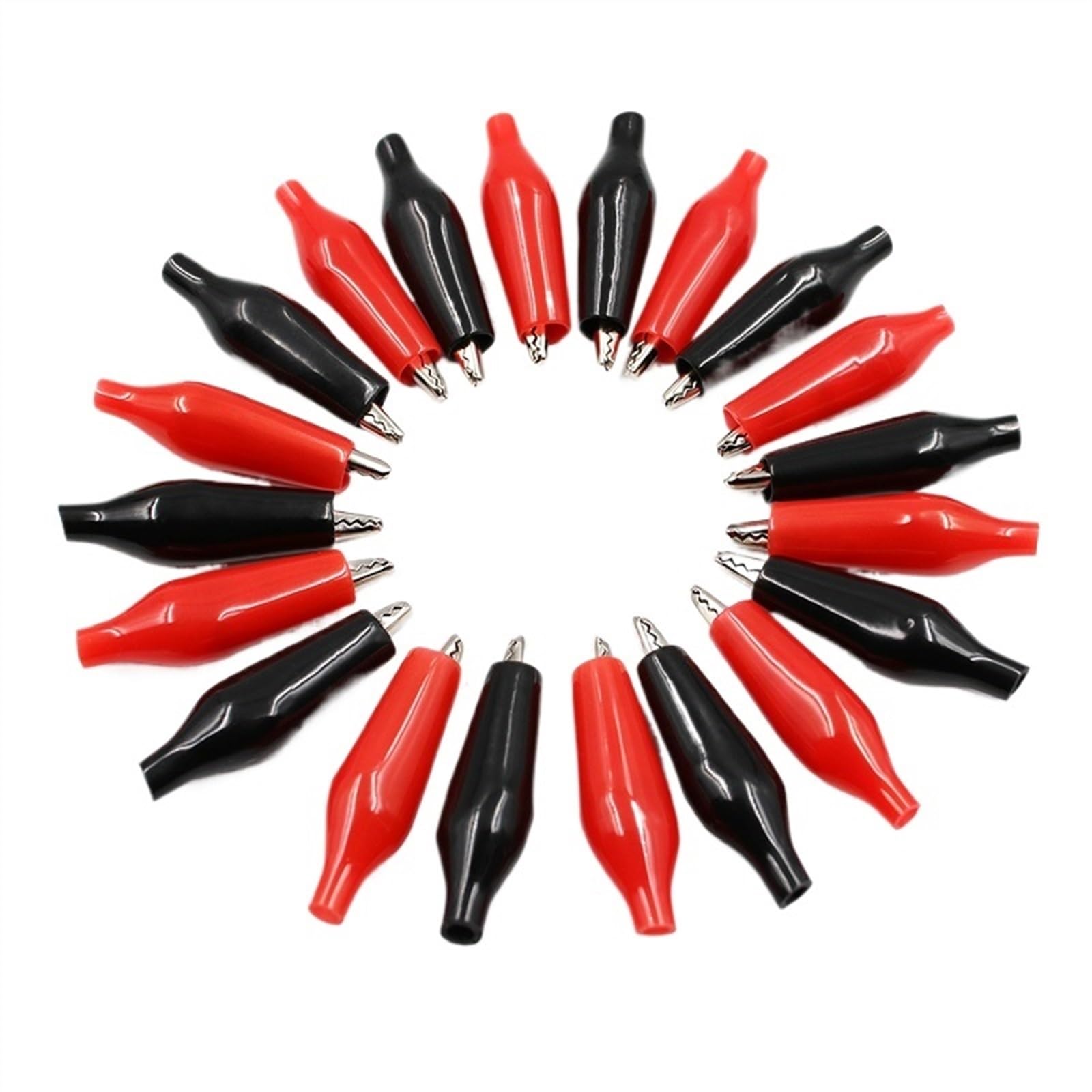 10-20pcs 28mm Metal Alligator Clip Crocodile Electrical Clamp Testing Probe Meter Black Red(R 5pcs B 5pcs 28mm)