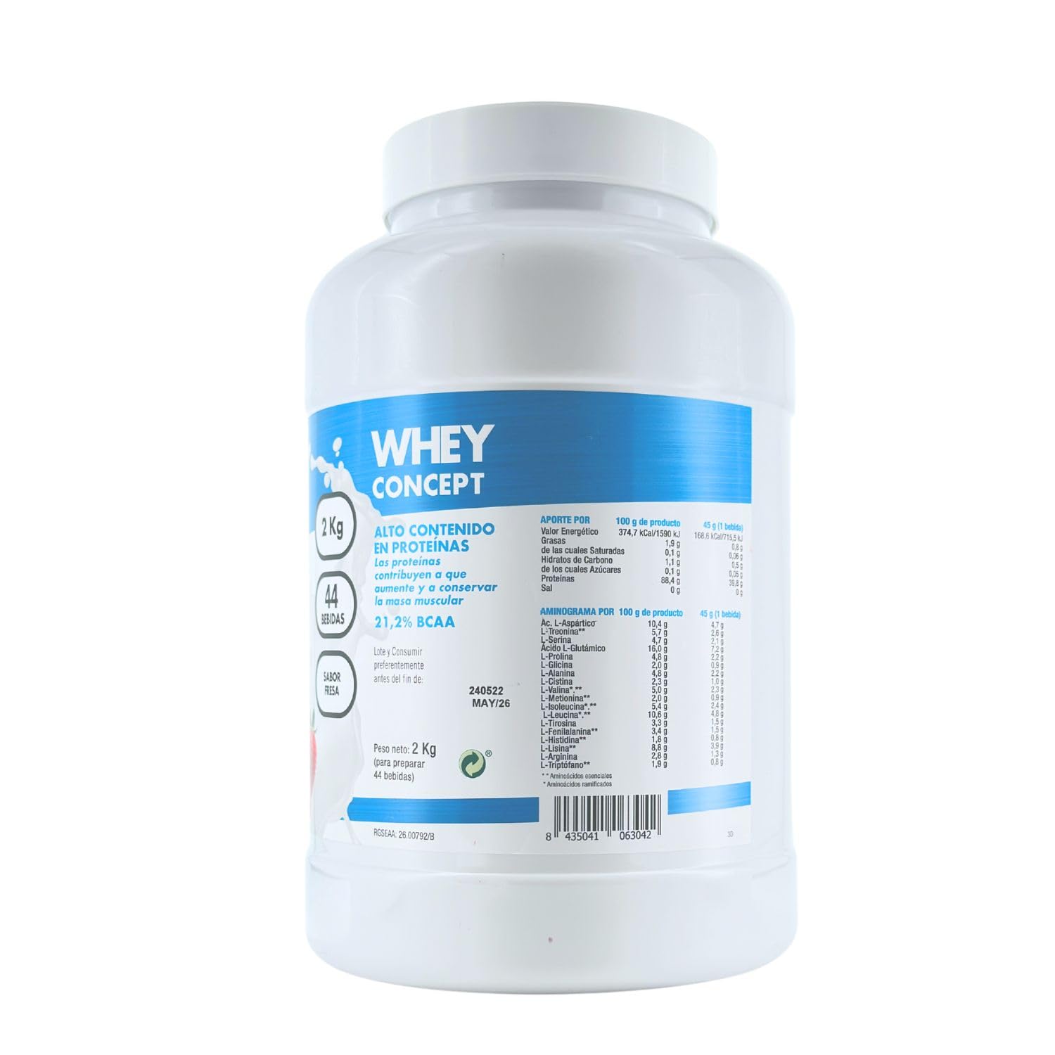 Whey Protein - Mega Plus - Proteína De Suero Concentrada Para Ganar Masa Muscular Y Recuperación - Proteina Whey En Polvo - Whey Protein Isolate - Alto Contenido Proteico - Proteina Vainilla 2kg