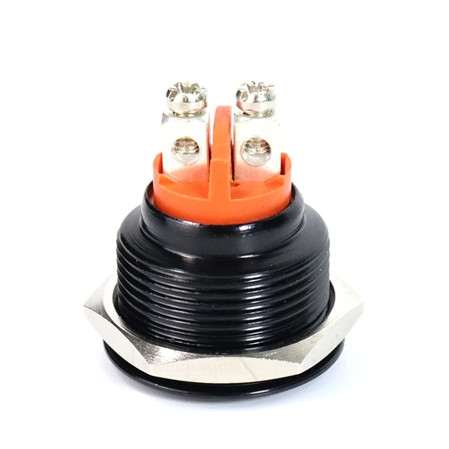 19mm Push Button Switch Without Fixation 1NC Momentary Self-Reset Metal NC Electric Switches Circuit Control 1Pcs(Silver Shell,Hemispherical)