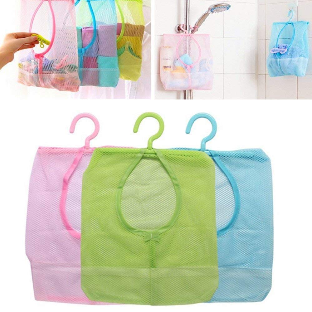 3 Pcs Multifunction Hanging Bag, Polyester Mesh Bathroom Storage Organiser Compact Quick Dry Holder