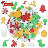 Material: estos juegos de pegatinas de espuma con brillo navideño están hechos de EVA, muy livianos, suaves y gruesos, ecológicos, no tóxicos y seguros.
