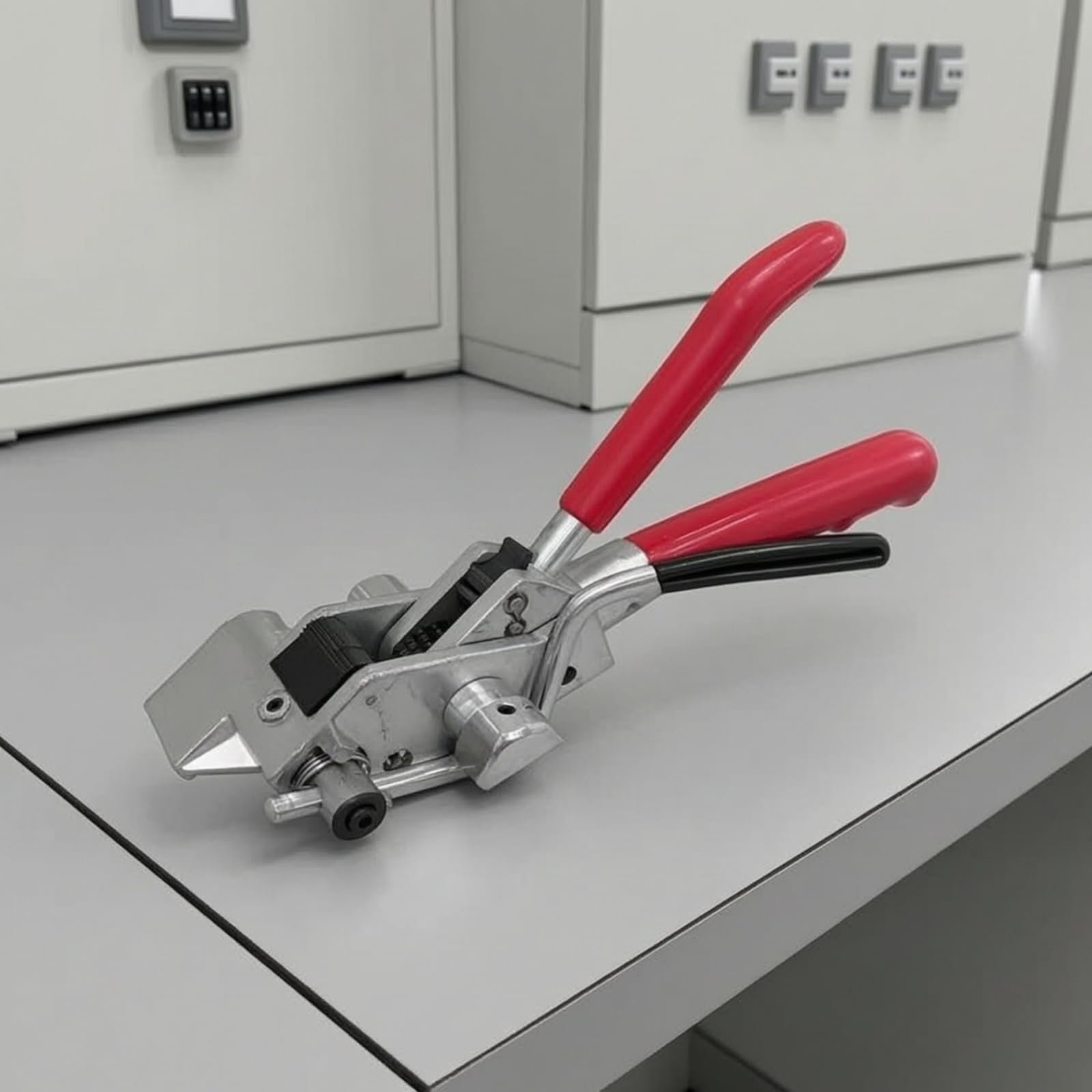 Tirafascette Regolabile Tendicavo Robusto Pinza per Officina, Modello A Ingranaggi Rosso, Rosso, Rosso