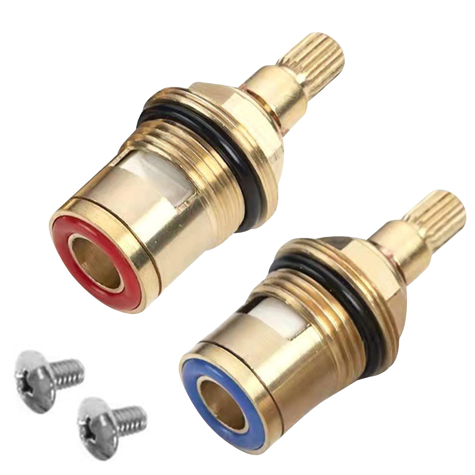 2 Pcs Replacement Tap Cartridge Replacement Kit for Mixer Tap - 20 Spline, Equipped with Durable Cartridge Tap Valve, Ideal for Kitchen & Bathroom (Hot & Cold)