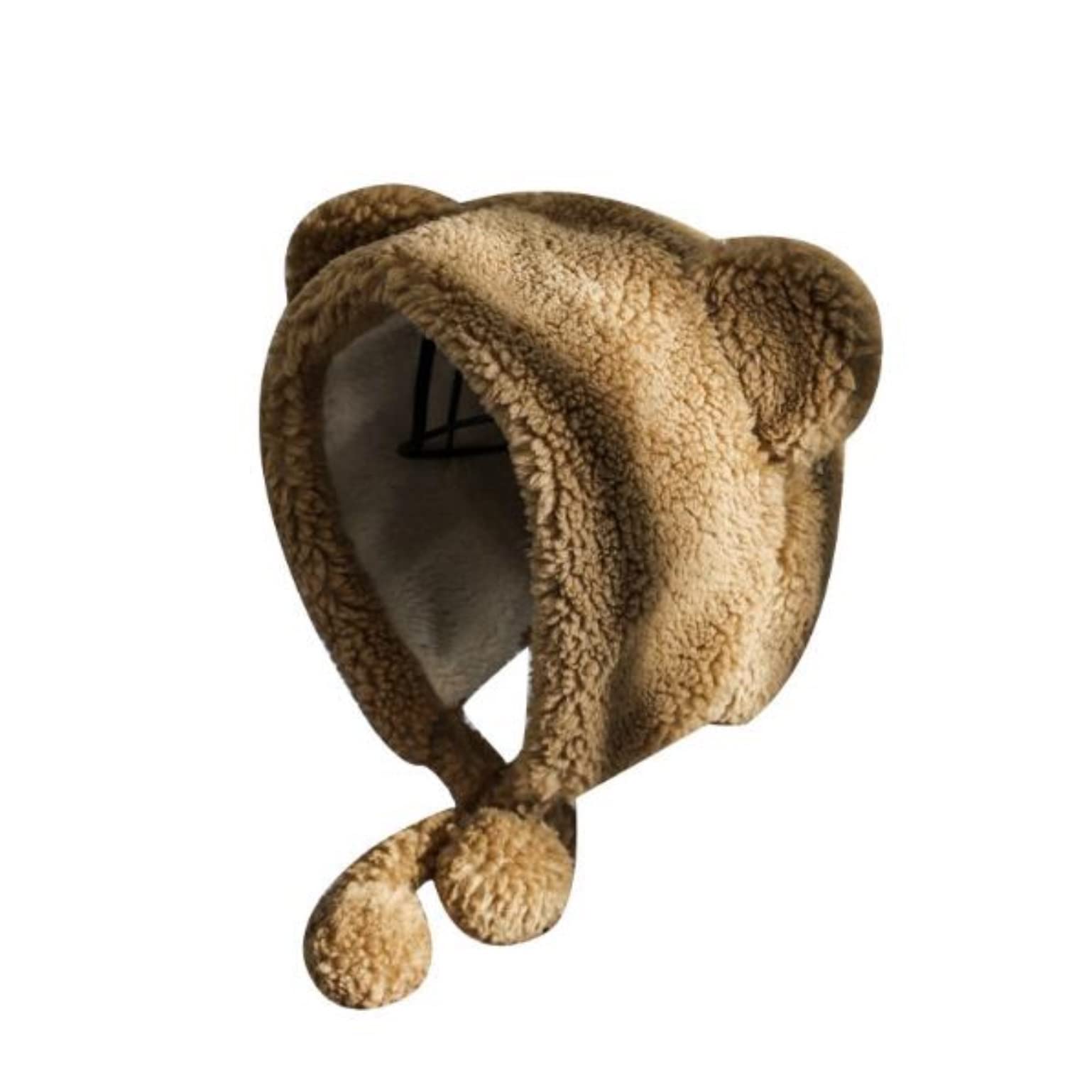 Czapka Beanie Czapka Zimowa Damska Ciepła Wiatroszczelna Jazda Na Nartach Słodka Kreskówka Miś Uszy Czapki (Jeden Rozmiar)