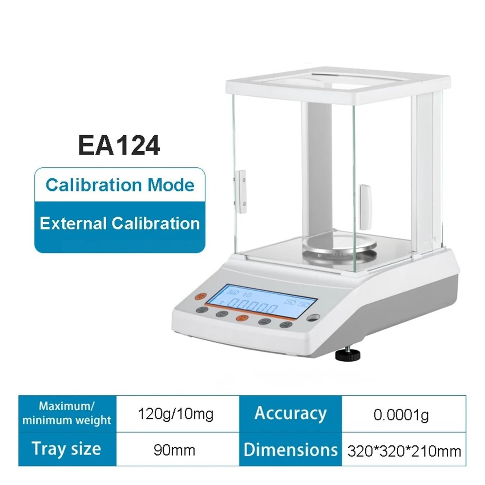 Básculas de laboratorio balanza analítica 0,0001g microbalanza Digital balanza electrónica de precisión calibración externa/interna Función múltiple(EA124)