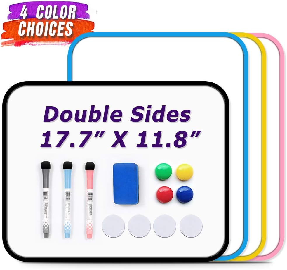 Dry Erase Boards SIOSSION Magnetic White Board Double Sided Paste Message Scoreboard Easy to Clean Wall White Board for School Office (1 Pack)