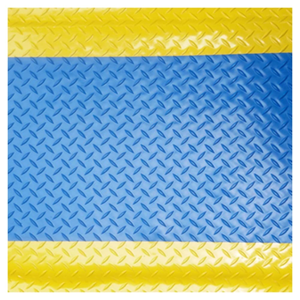 OWOHYG Vinyl Heavy Duty Sponge Industrial Anti-Fatigue Floor Mat,20Mm Thick Commercial Non-Slip Anti-Static Mat,With Yellow Border.Blue-50x80cm