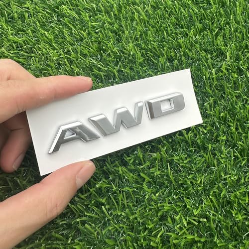Image of Rear Tailgate Emblem Nameplate 3D Letter Badge Replacement for 2016-2024 84604285 inchAWD 1Pc (Silver)