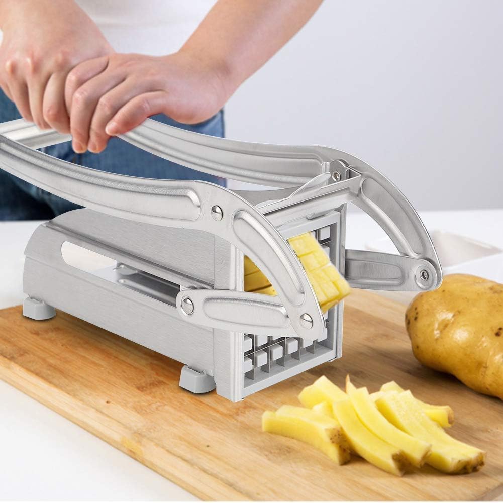 Taglia patate fritte con lame 2 dimensioni Tagliapatate professionale in acciaio inox Affettatrice per verdure