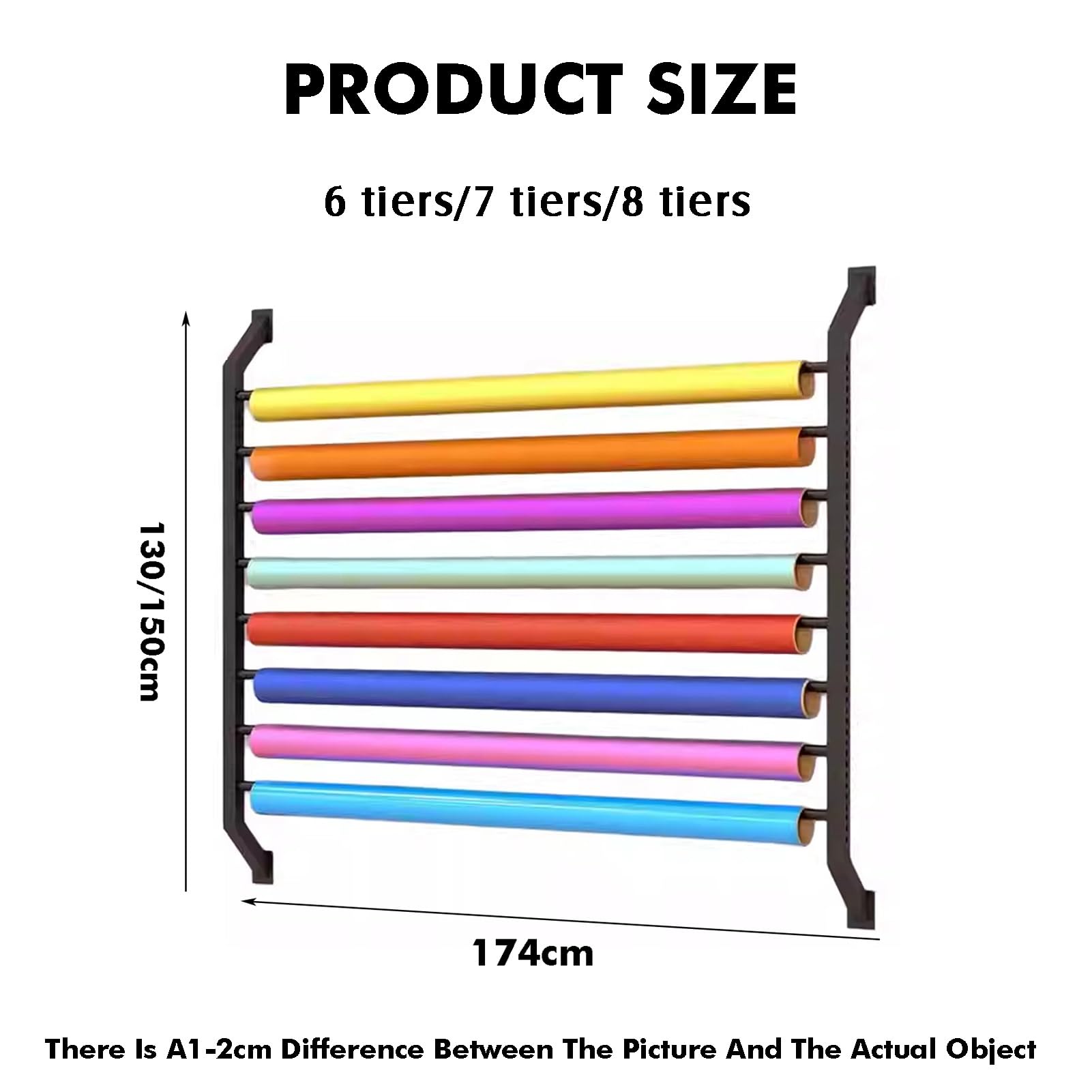 Organizador de rollos de tela montado en la pared, estante de almacenamiento que ahorra espacio para materiales de manualidades y suministros de decoración del hogar