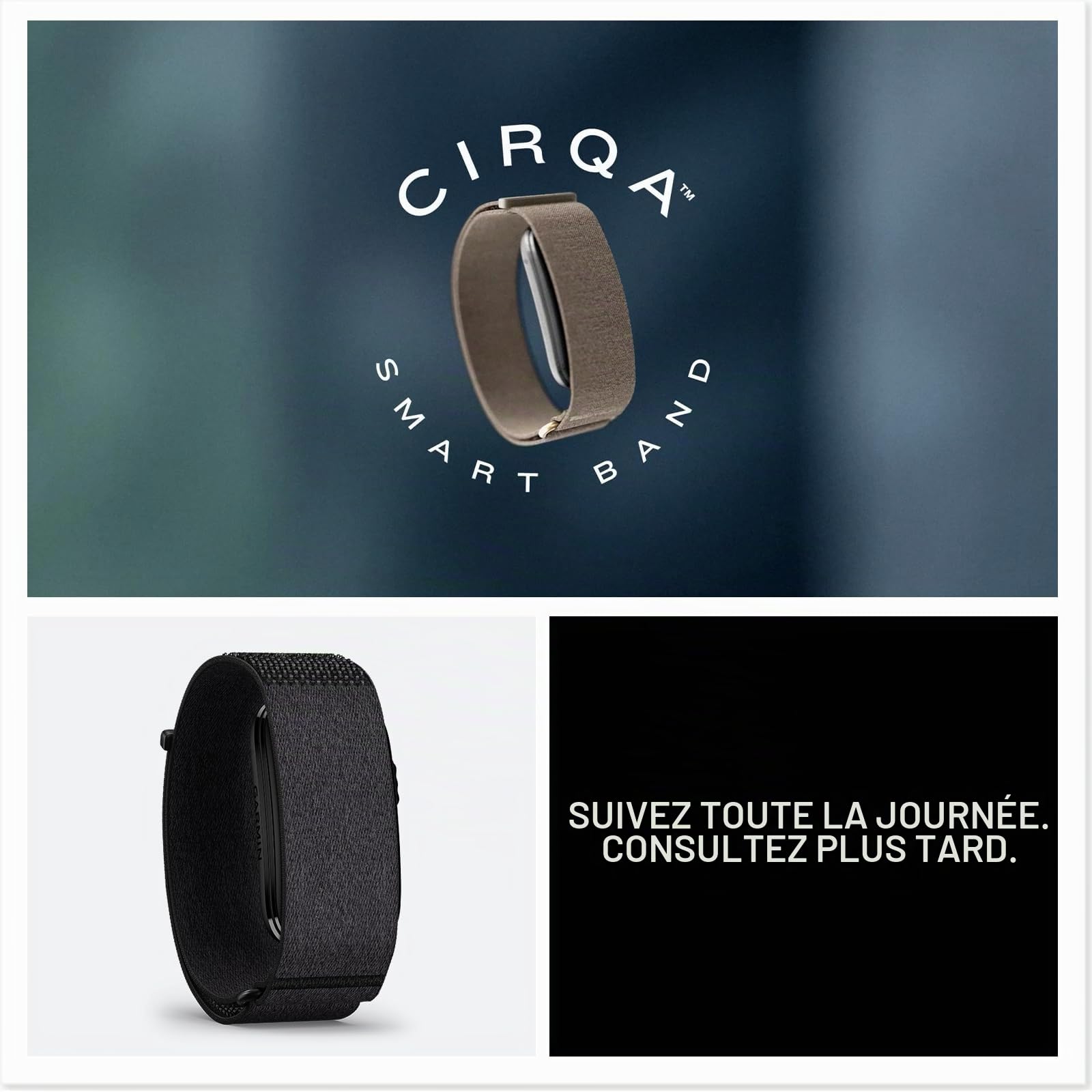 Garmin CIRQA Smart Band, Bracelet Connecté Sport & Santé, L/XL, Lin