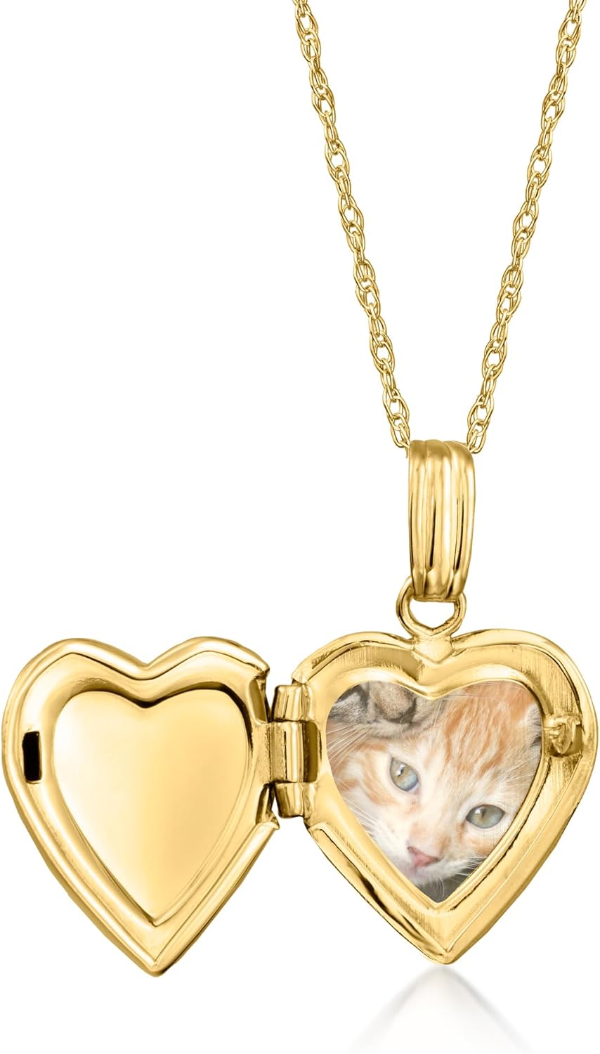 Ross-Simons Child's 14kt Yellow Gold Personalized Heart Locket Necklace