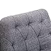 HOMCOM Linen Home Office Chair, Tufted Height Adjustable Computer Desk Chair with Swivel Wheels and Padded Armrests, Dark Gray