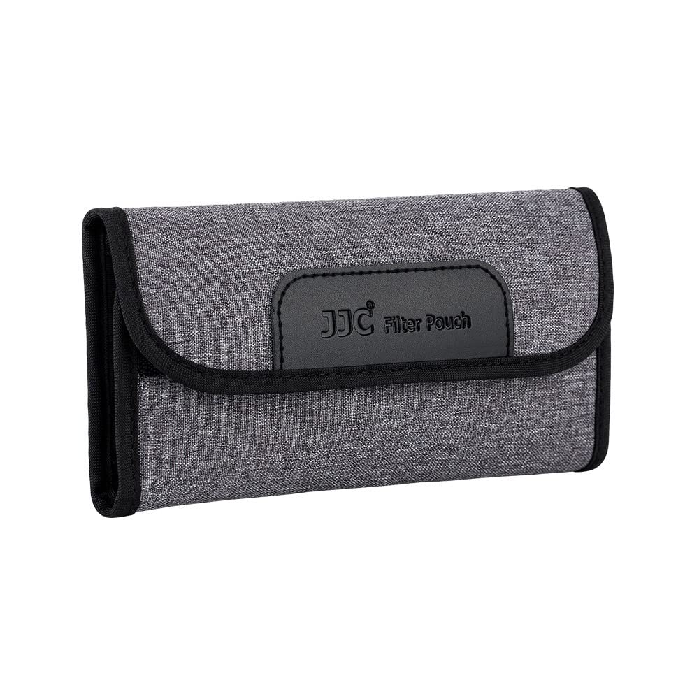 JJC Custodia protettiva per filtro obiettivo fotocamera a 4 tasche, per filtri fino a 58 mm di diametro, in neoprene elastico, con panno in microfibra
