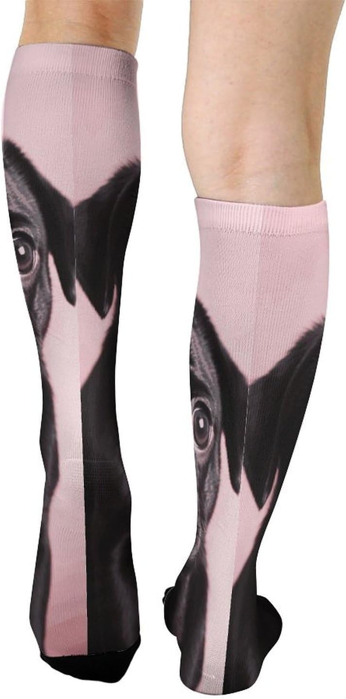 Knee High Socks Pug Dog Long Tube Boot Seamless Toe