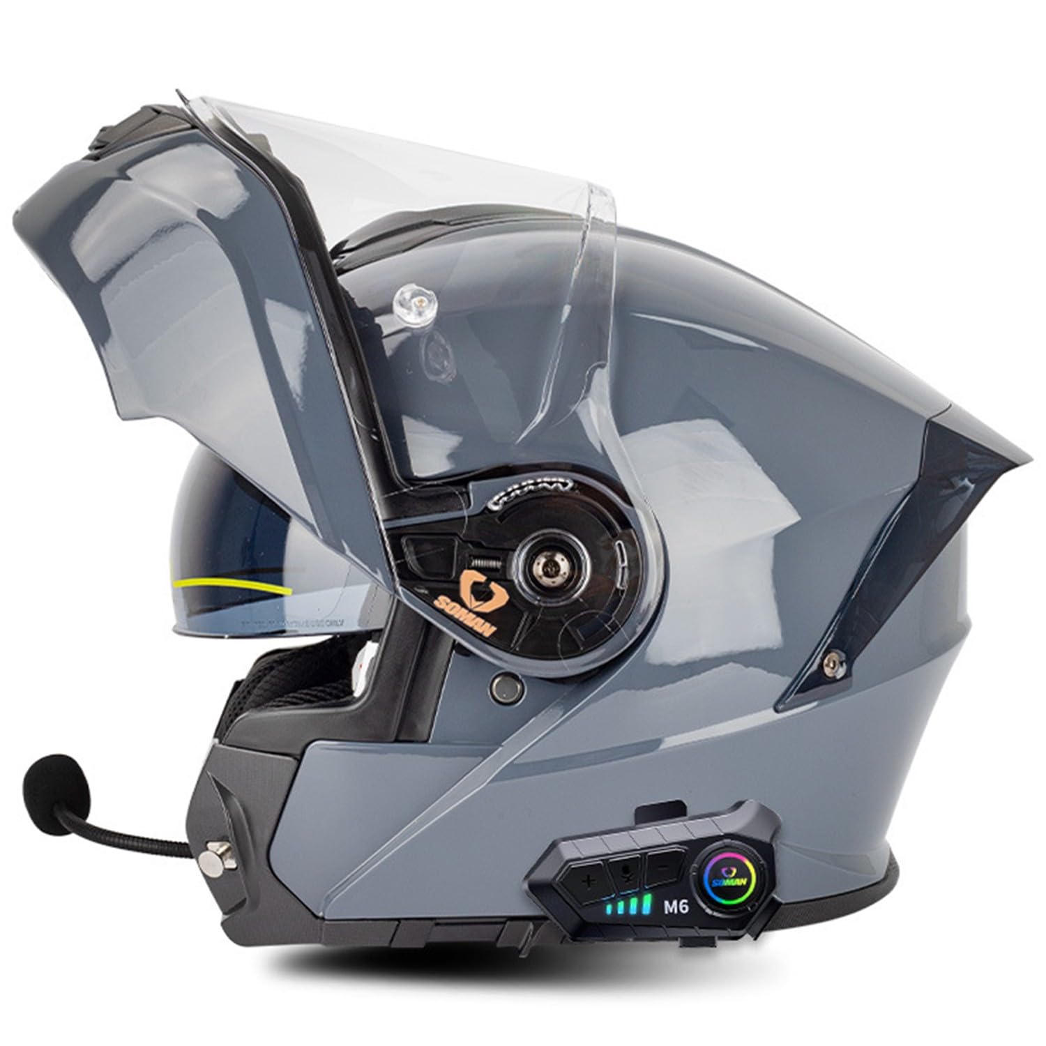 Klapphelm Bluetooth Motorradhelm ECEDOT-Zertifiziert Modularer Helm Erwachsene Damen und Herren Integriert Integralhelm mit Doppelvisier Modularer Motocrosshelme
