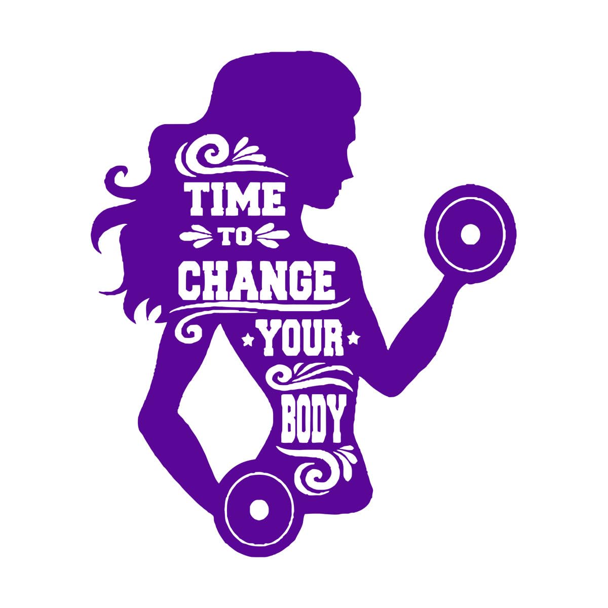 Woman Fitness Wall Decals for Gymnasium Sport Gym Logo Wall Sticker Decor Window Vinyl Wall Paper for Living Room Large - 57x67cm — image 1