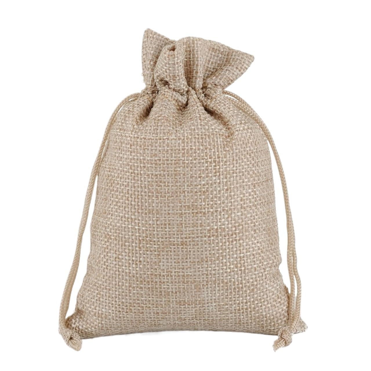 Sacs en toile de jute avec cordon, Sacs à cordon en coton et lin hessien, paquet de 30 tailles multiples(17X23cm)