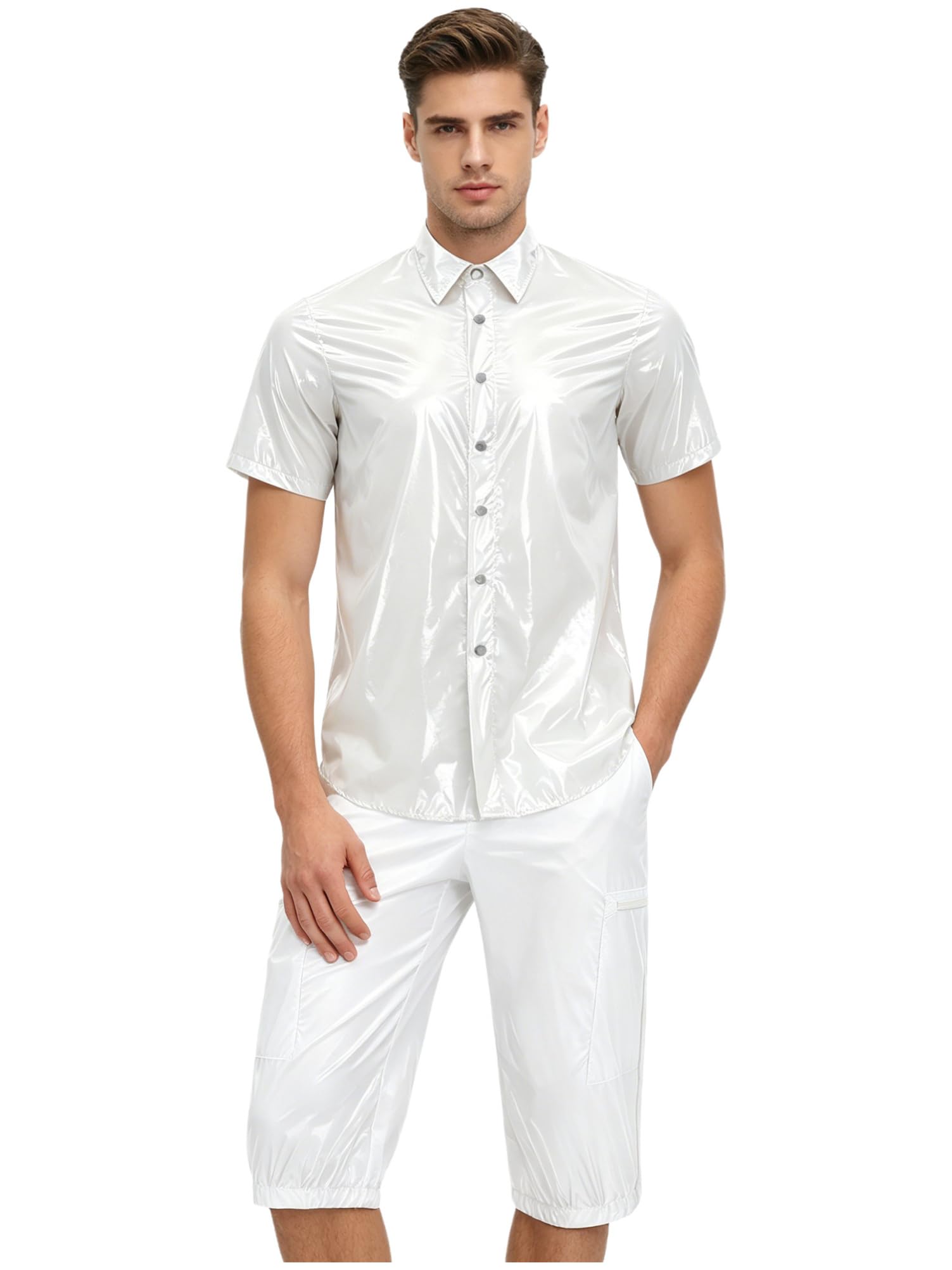 Alvivi Uomo Completo Due Pezzi Abito Impermeabile Set Tuta Ginnastica Xl