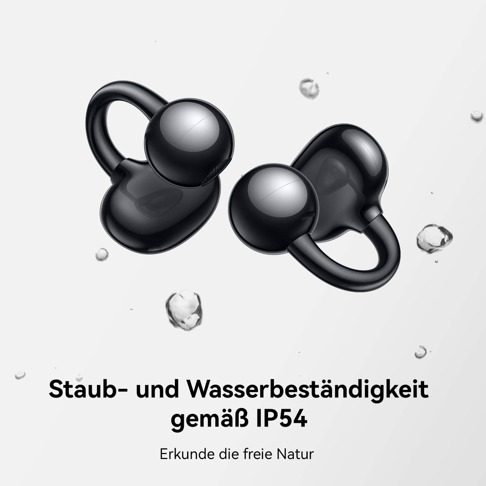 HUAWEI FreeClip, kabellose kopfhörer mit Innovatives Clip-Design, Intensives Open-Ear-Hörerlebnis, KI-Hintergrundgeräuschunterdrückung bei Anrufen, Superlange Akkulaufzeit, Android™&iOS, Schwarz