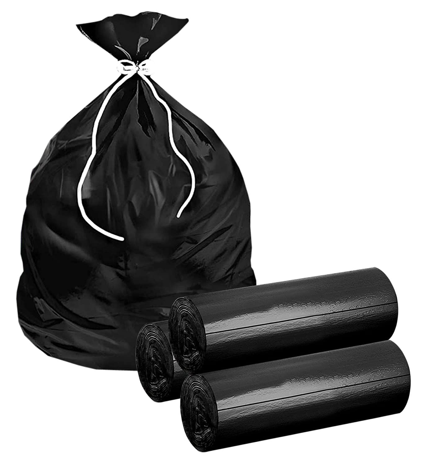 Kuber IndustriesMedium 90 Biodegradable Garbage Bags, Dustbin Bags, Trash Bags For Kitchen, Office, Warehouse, Pantry or Washroom, 19x21 Inches (Black)-HS41KUBMART24024