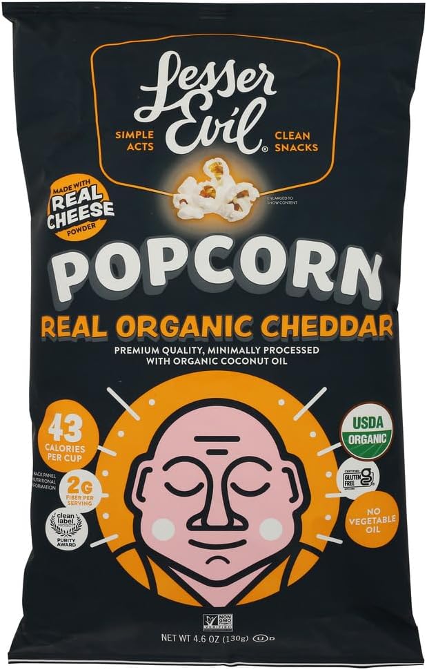 Organic Real Cheddar Popcorn, 4.6 OZ