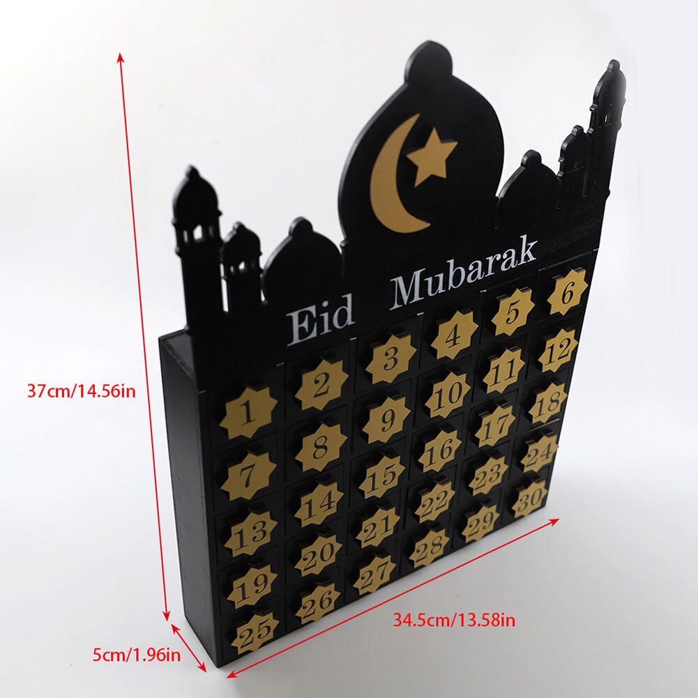 Calendario DIY Ramadán de Madera, Calendario De Cuenta Regresiva Musulmán Ramadán DIY Calendario De Cuenta Regresiva Del Cajón Decoración Para El Hogar, La Oficina, La Mesa Del Aid