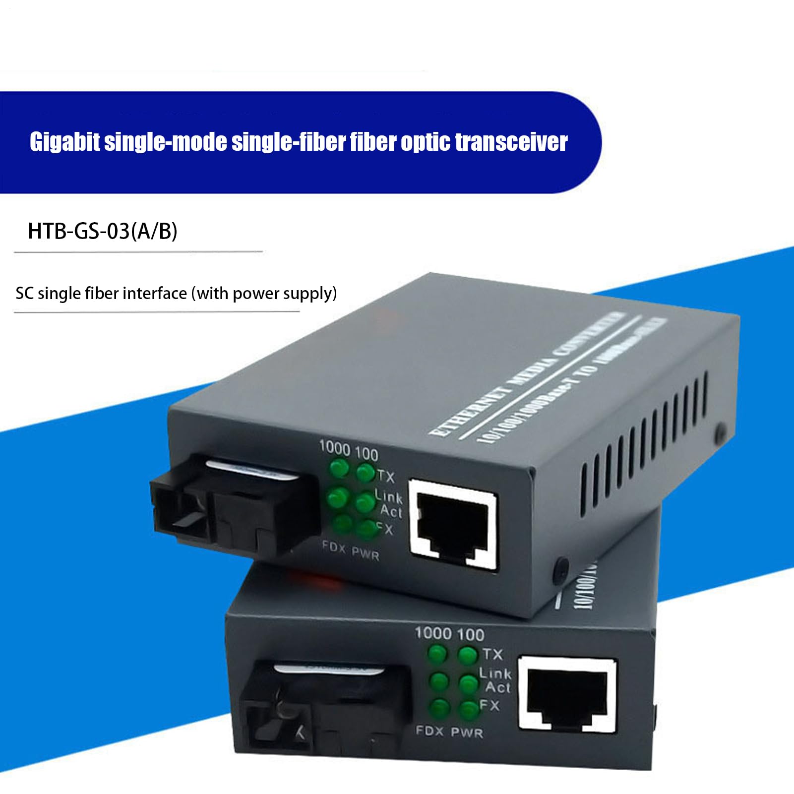 Convertisseur de médias en fibre Gigabit monomode : module émetteur-récepteur Lc, vitesse Ethernet rapide, modules et transmission de données, dispositif de communication enfichable | Module