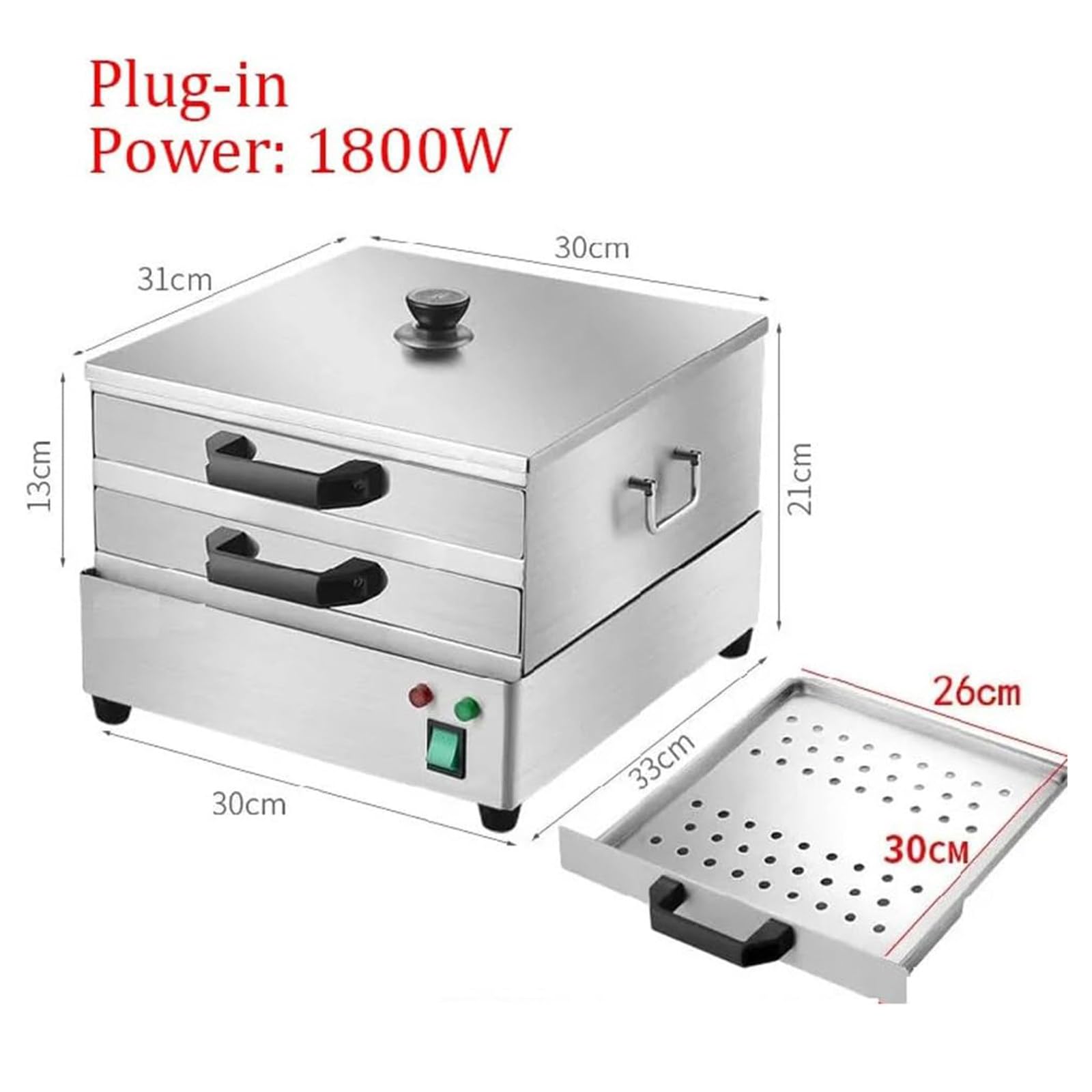 Macchina elettrica a vapore per involtini di pasta di riso, design a 2 livelli per ricette fatte in casa Chang Fen e panini, soluzione di cottura efficiente