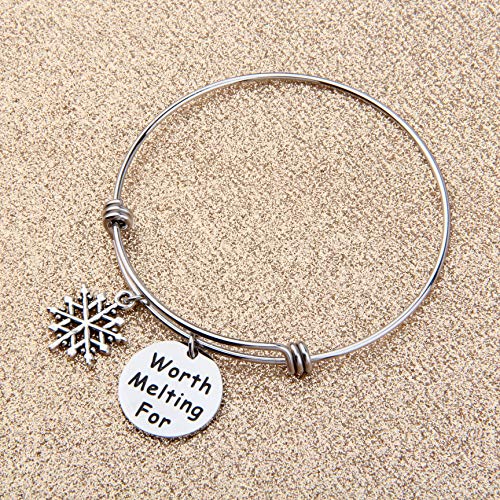 CHOROY Snowflake Charm Bracelet Worth Melting For Bangle Christmas Gift For Teen3