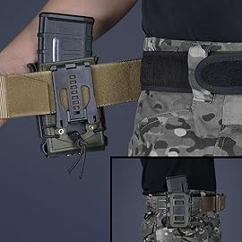 IDOGEAR Mag Pouch 5.56mm Rifle Magazine Pouches 7.62mm Molle Softshell Universal Mag Carrier for M4 AR15 M16 AK Magainzes (z.Black+Ranger Green-MOLLE&Belt Clips Set)