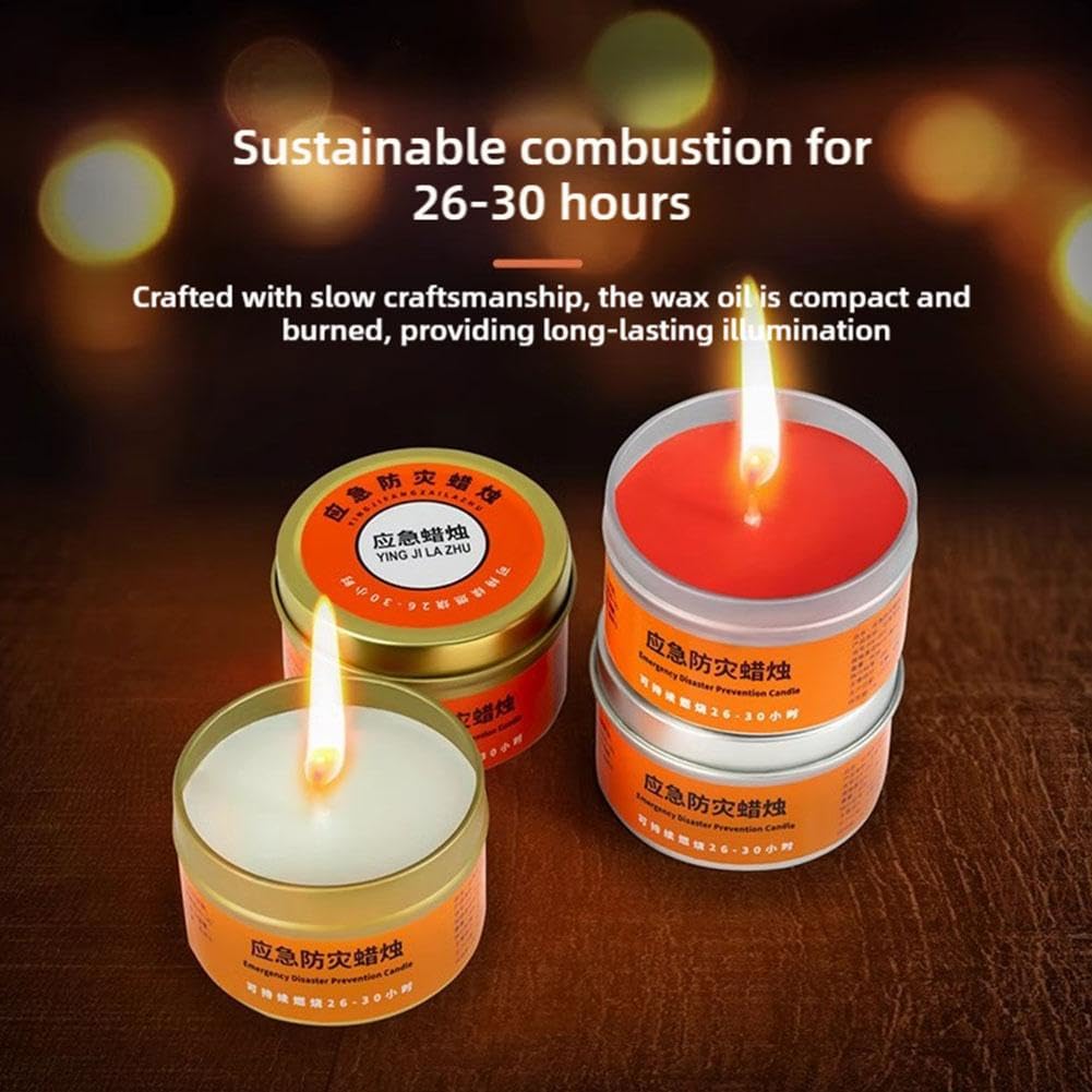 Survival Kerzen 26-30h Brenndauer - Winddichte Notkerzen Für Camping & Stromausfall