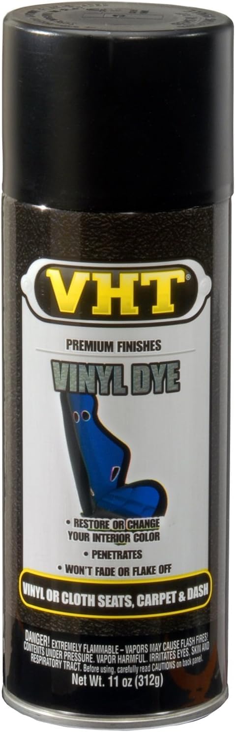 VHT SP942 Vinyl Dye and Fabric Coating – Black Satin Spray Paint – 11 oz Aerosol Can