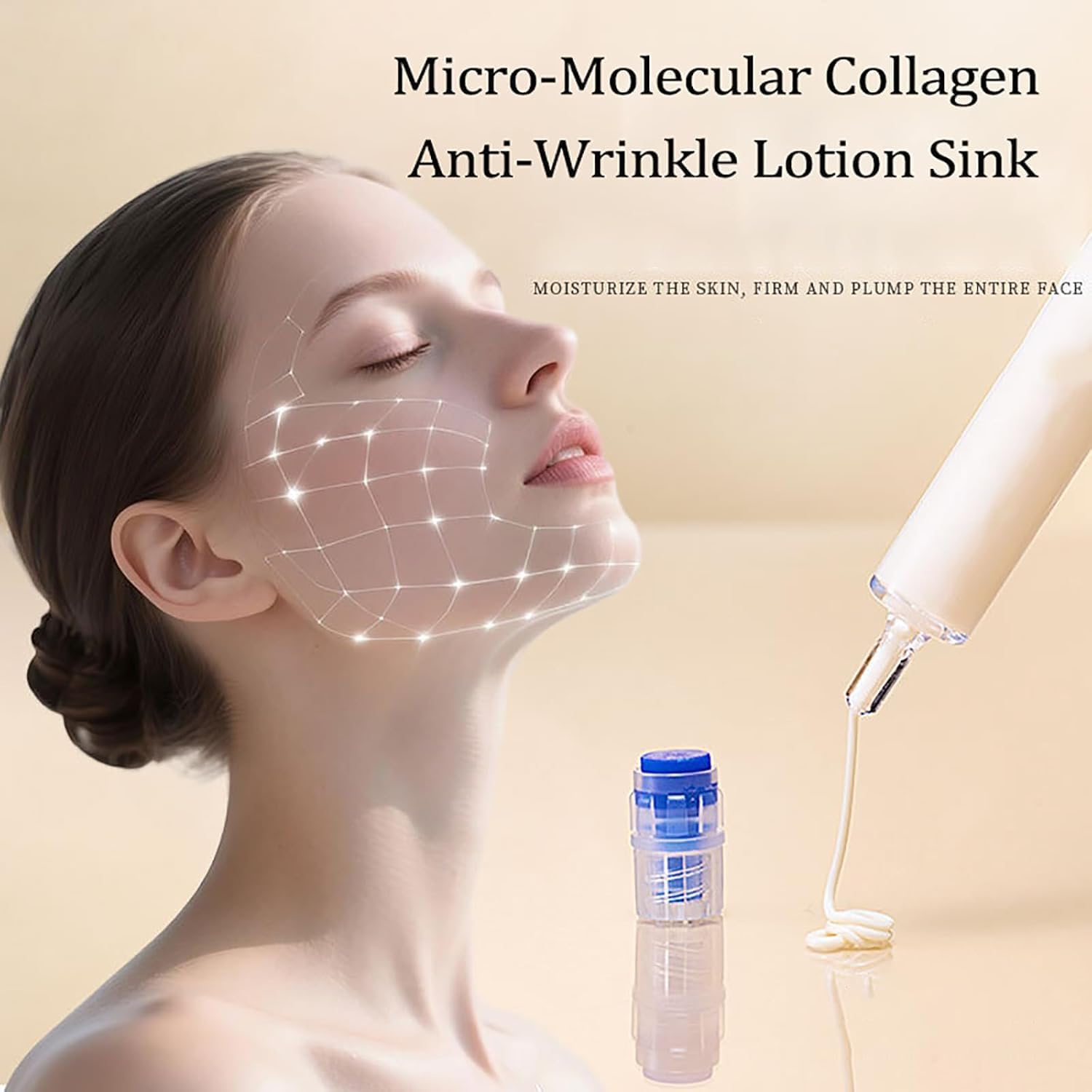 XIANJINA Micro-Molecular Collagen Anti-Wrinkle Lotion, 1/2/3/5PCS Asapproval Micro-Molecular Collagen Anti-Wrinkle Lotion, Polypeptide Collagen Elastic Essence Cream for Face Skin (5PCS)