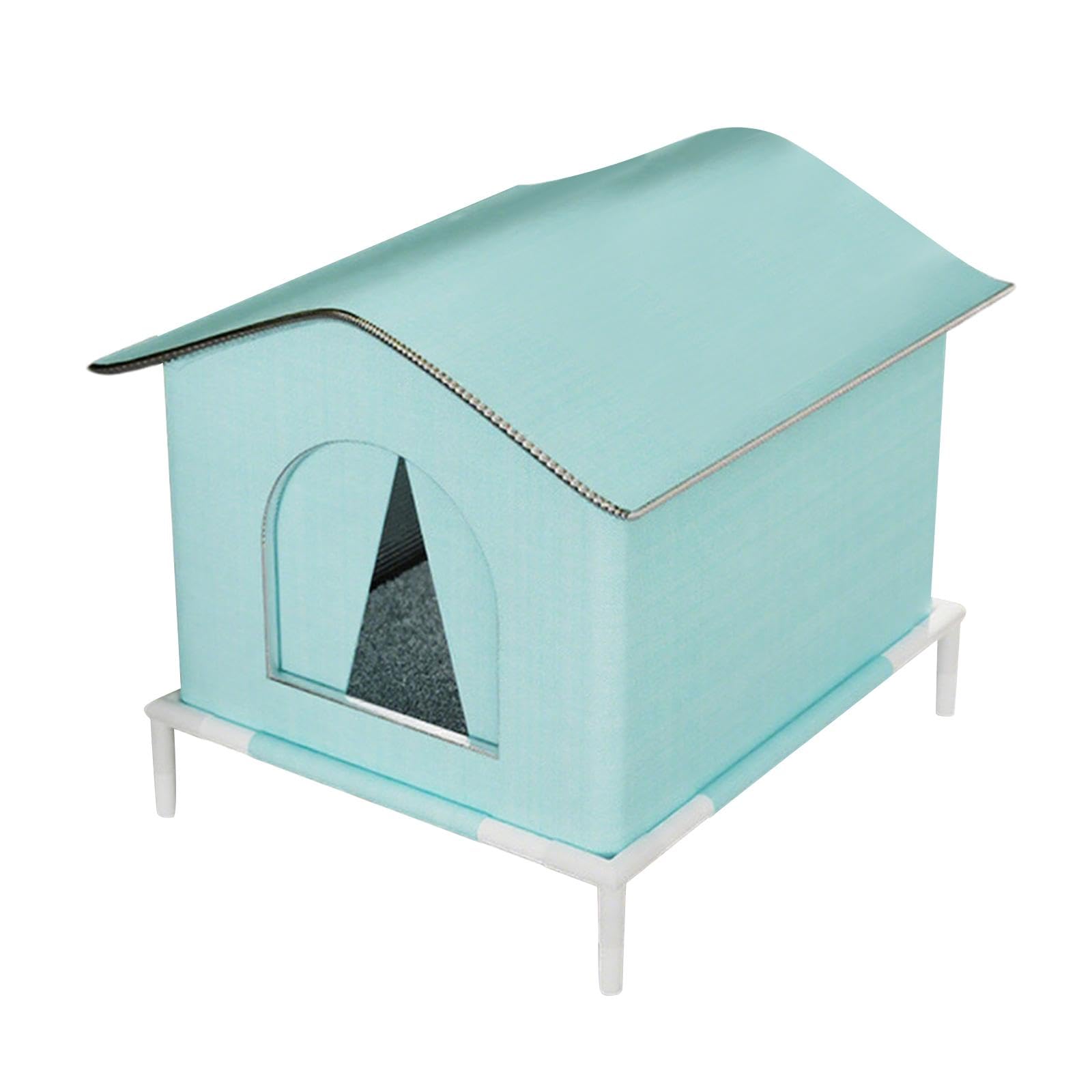 Colcolo Outdoor Cat House Waterproof, Oxford Cloth Portable Insulated Outdoor Cat Shelter,Pet House Dog Bed,Elevated Feet Stray Pet House Stray Cat Shelter for Winter Barn Patio Community Backyard, S