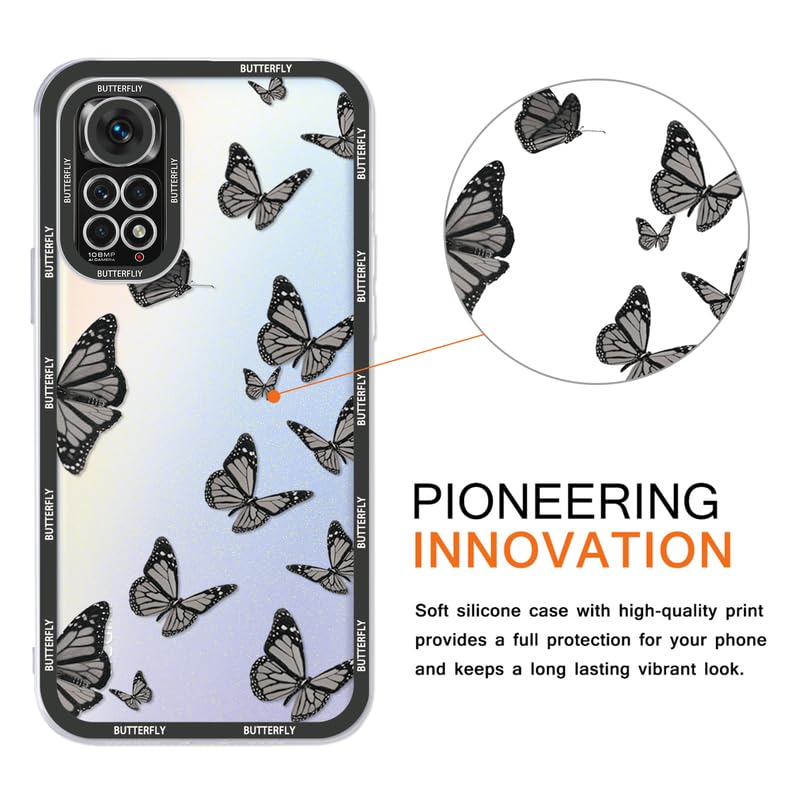 Yoedge 2 Pezzi Cover Per Xiaomi Redmi Note 10S - Custodia Morbida Con Farfalla E Fiori (Viola Chiaro) - 3