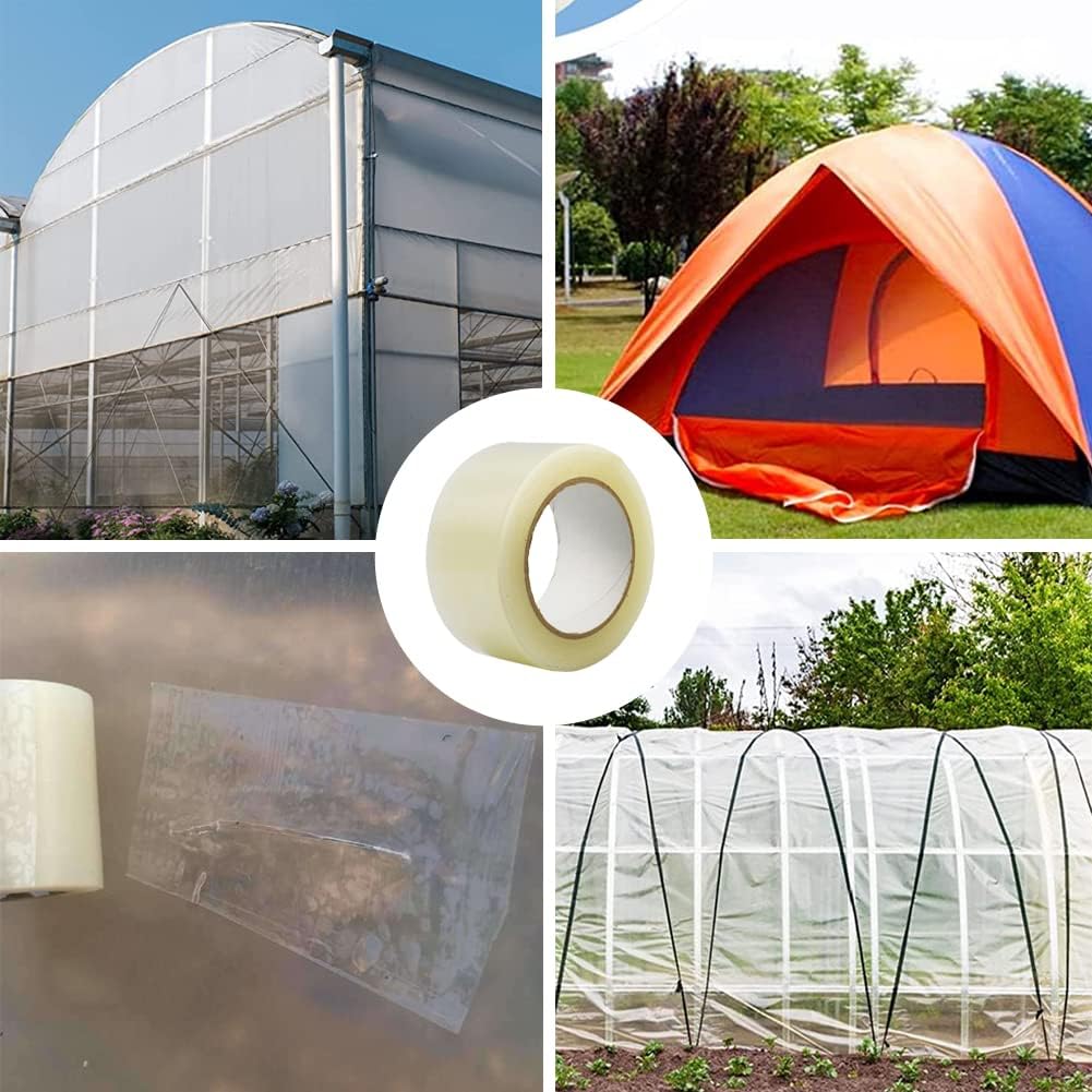 Inslat Greenhouse Film Repair Tape, Reinforced 6 mil Greenhouse Cover Plastic Sheeting Tape, 2" x108' Clear Green House Covering Patch Repair Kit for Seaming and Sealing