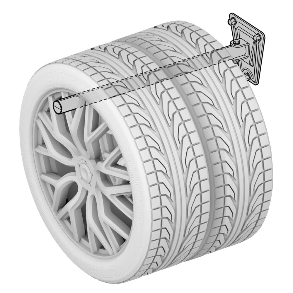 Lampa 15969 Set 2 Ganci Porta gomme e Cerchioni da Parete richiudibili
