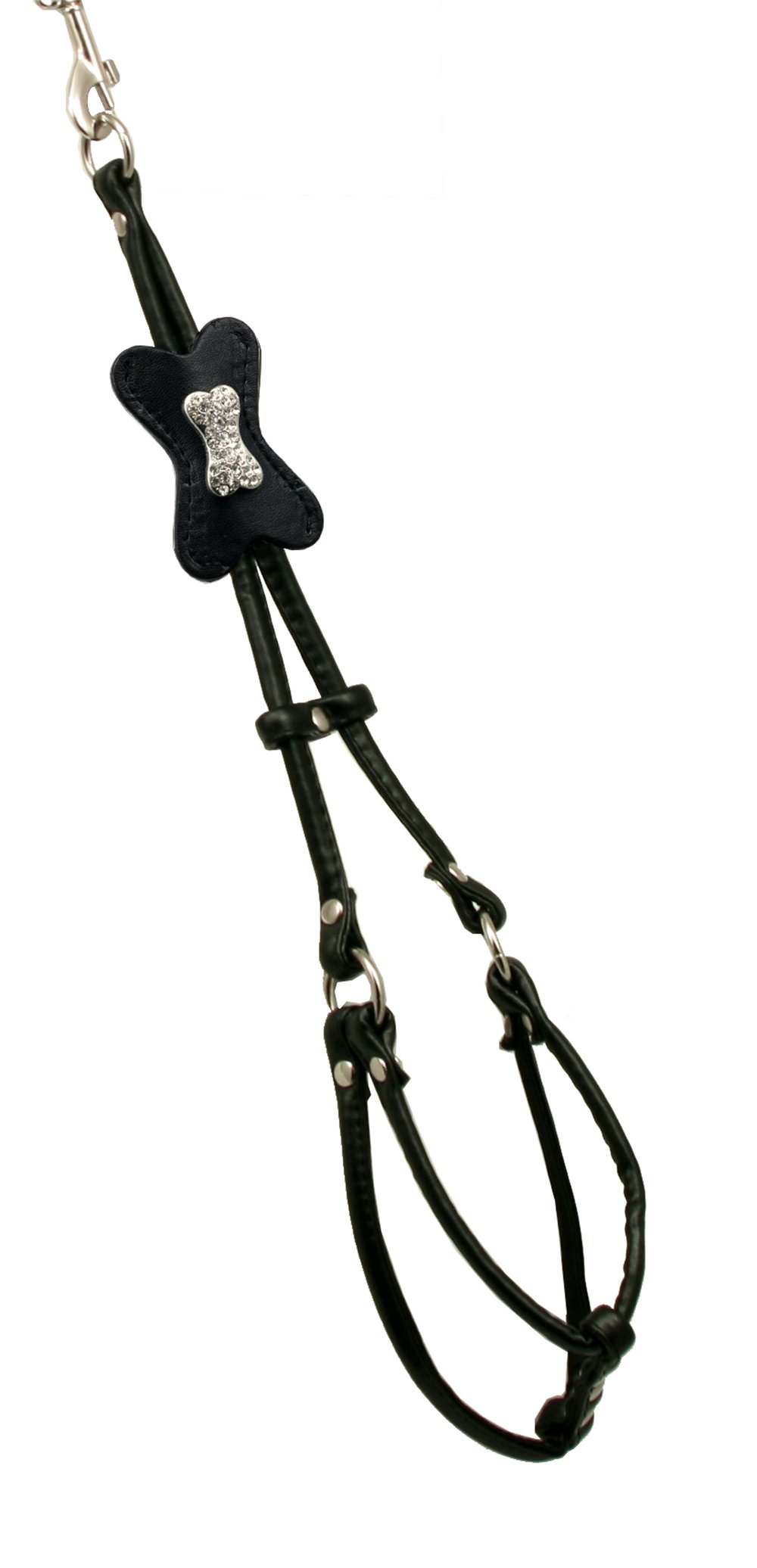 Hip Doggie HD-6SIBKB-XXS Bone Step-in Harness, XXS, Black