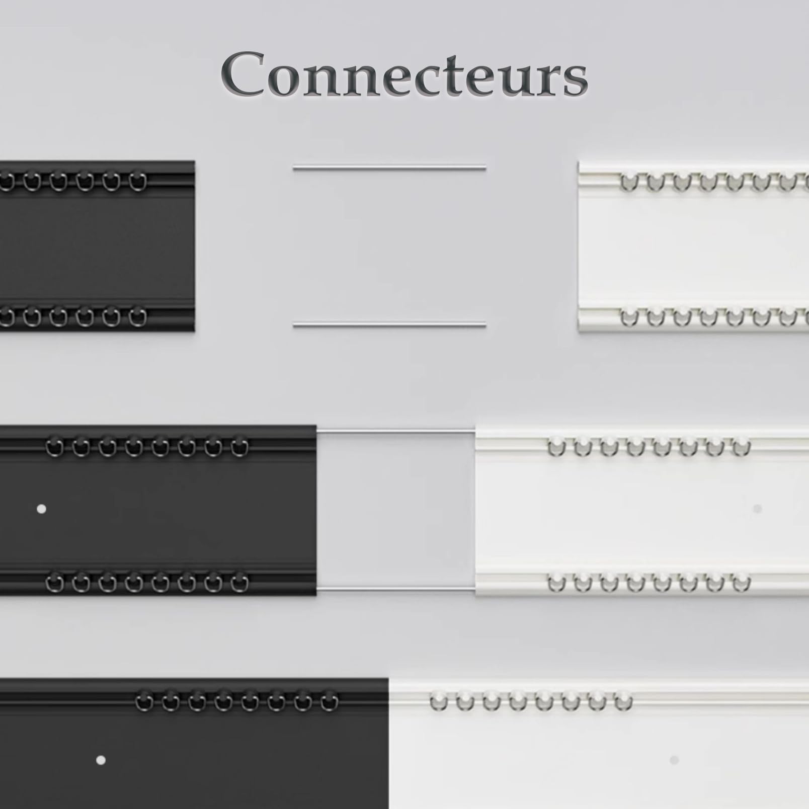 Rail De Rideau De Plafond Ultra Fins, 190cm Double Tringle A Rideaux en Aluminium Blanc, Rail Pour Rideaux, Séparateur De Pièce