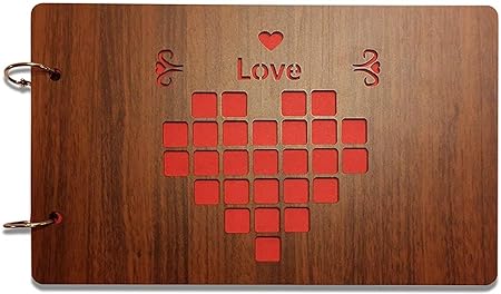 BK HOME AND DECOR Natural Wooden Files Collection Handcrafted Wooden Photo Album for Cherished Memories 241