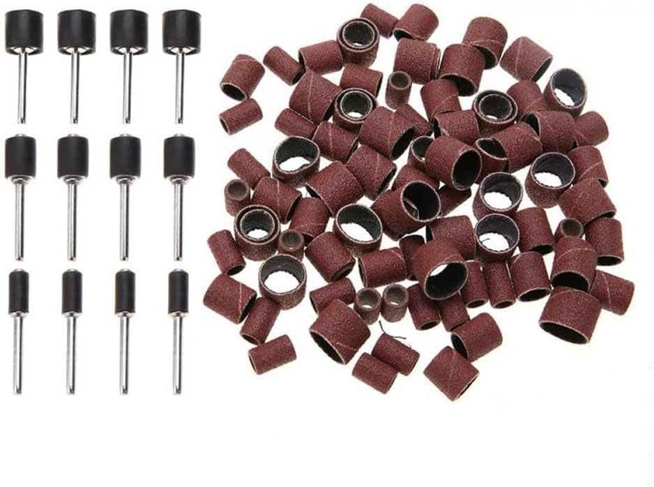 102 Pieces Sanding Drum Set,Including Drum Sander Sanding Sleeves and 12 Pieces Drum Mandrels for Rotary Tool Electric Power Tool Accessory DIY