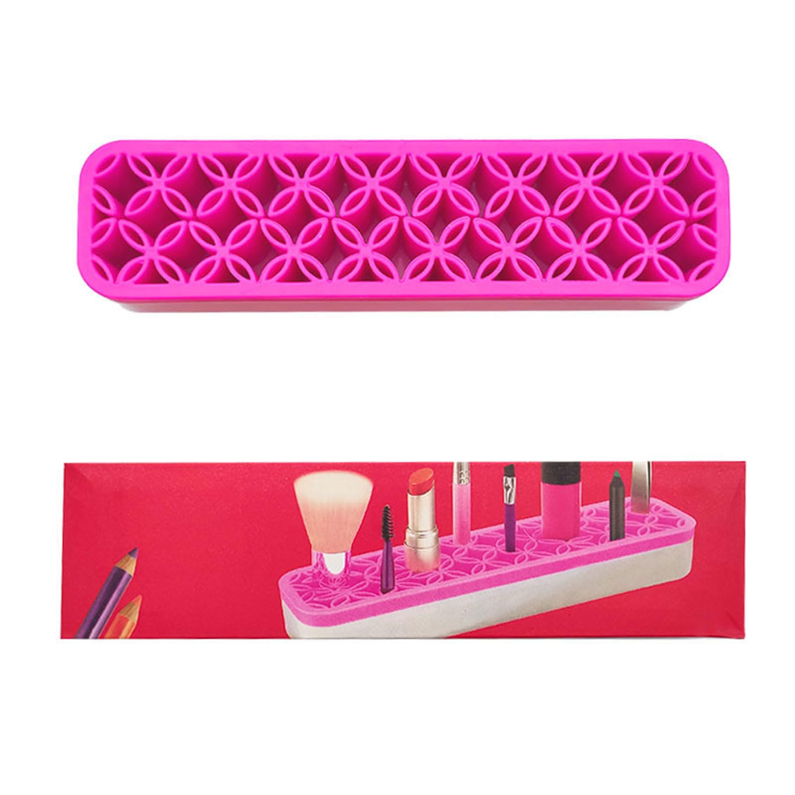 Support de pinceaux de maquillage en silicone à compartiments multiples pour artistes, couturières, maquillage portable