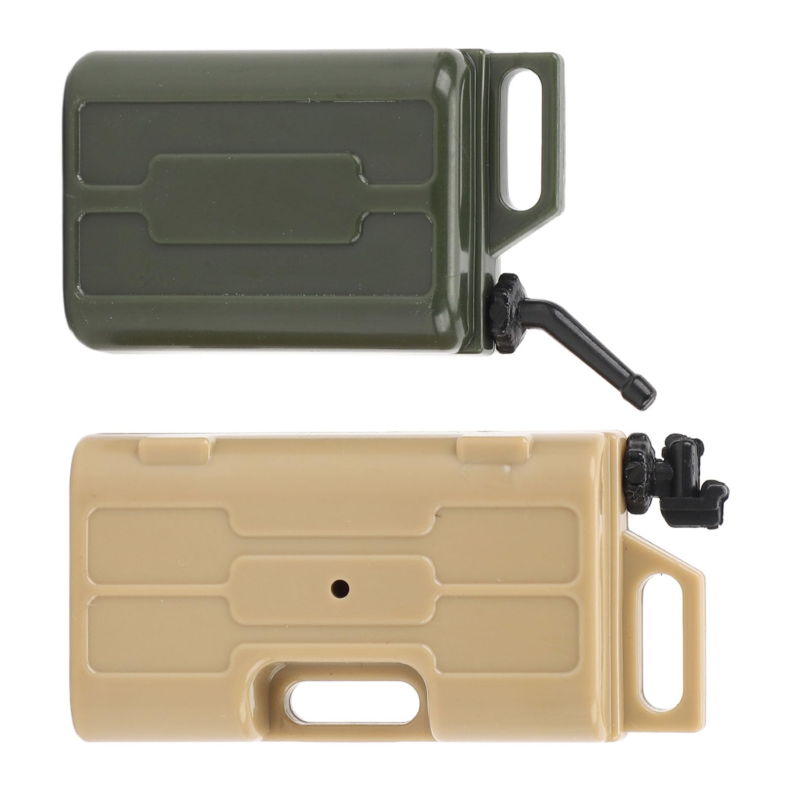 RC Crawler Decoration, 1/10 Scale Simulation Gas Fuel Can Set Plastic Mini Fuel and Mini Gas Can for SCX10 1/10 RC Crawlers (Yellow+Green)