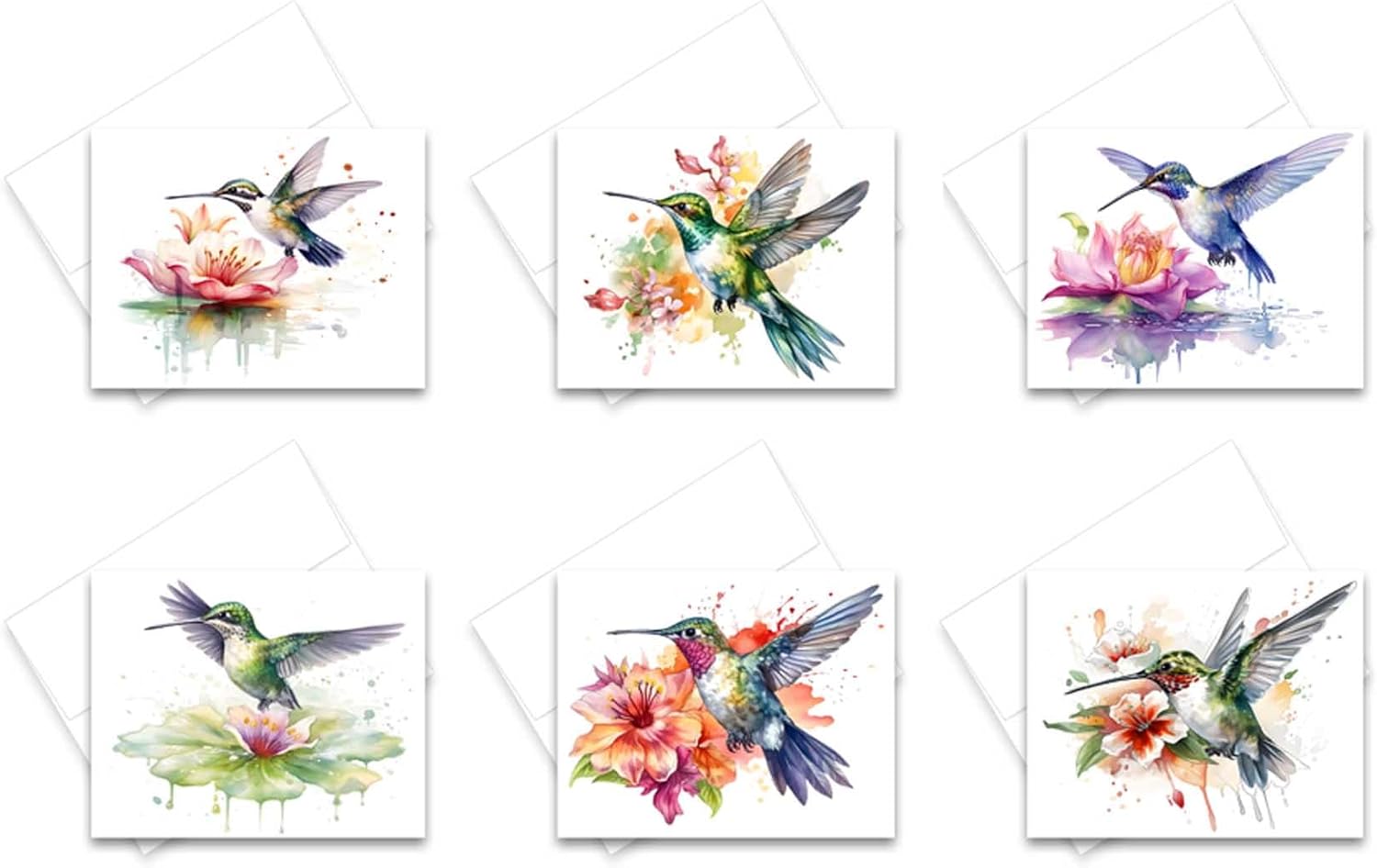 Kingfisher Greeting Cards Set Of 12 - Blank Note Cards With Envelopes, A2 Size Watercolor Stationery For All Occasions