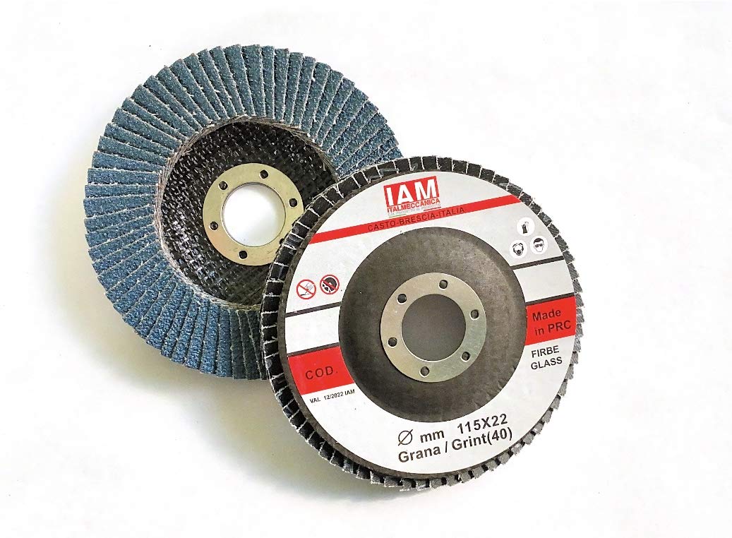 Dischi Abrasivi | Flap Disc | Dischi Lamellari Professionali Zirconio│Dischi smerigliatrice | blu│ 115X22 mm │ grana 40 | Disco Lamellare, Rondelle Dentellate (40 Pezzi Gr. 40 (Fibra di vetro))